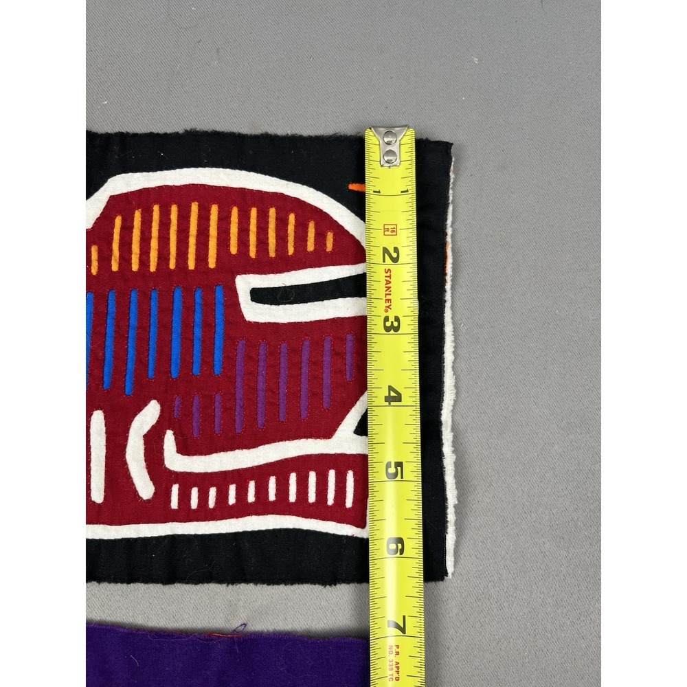 2 VTG Kuna Mola Hand Sewn Art Textile Fabric Folk Fabric Birds Duck Quilt Block - Picture 7 of 11